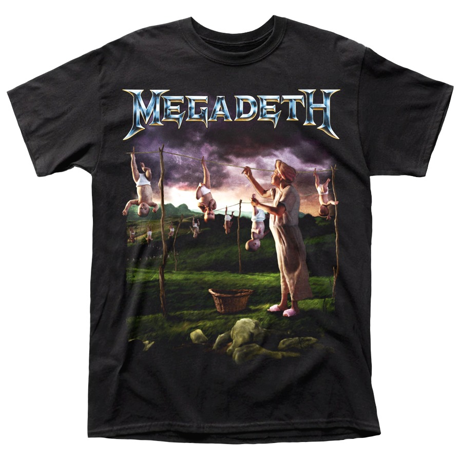 T-shirt Megadeth Youthanasia Taille XL - Vintage Années 90 - Couleur Ivoire - Occasion Très Bon état