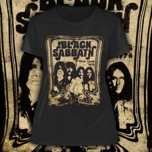BLACK SABBATH - WORLD TOUR 1978 - POLERA DE MUJER ALGODÓN IMPRESIÓN DTG