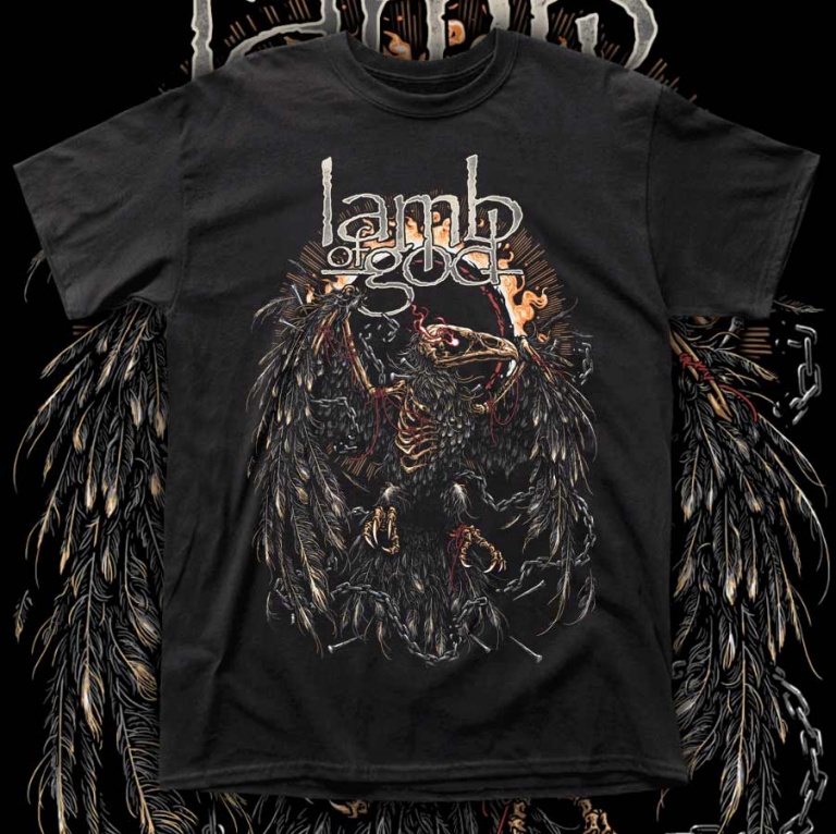 LAMB OF GOD "EAGLE SKULL" polera hombre serigrafía POLERAS A UN CLICK