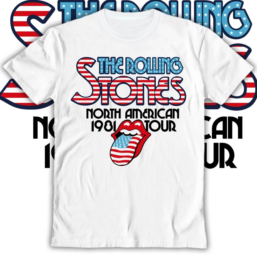 ROLLING STONES "NORTH AMERICAN 1981 TOUR" polera hombre serigrafía