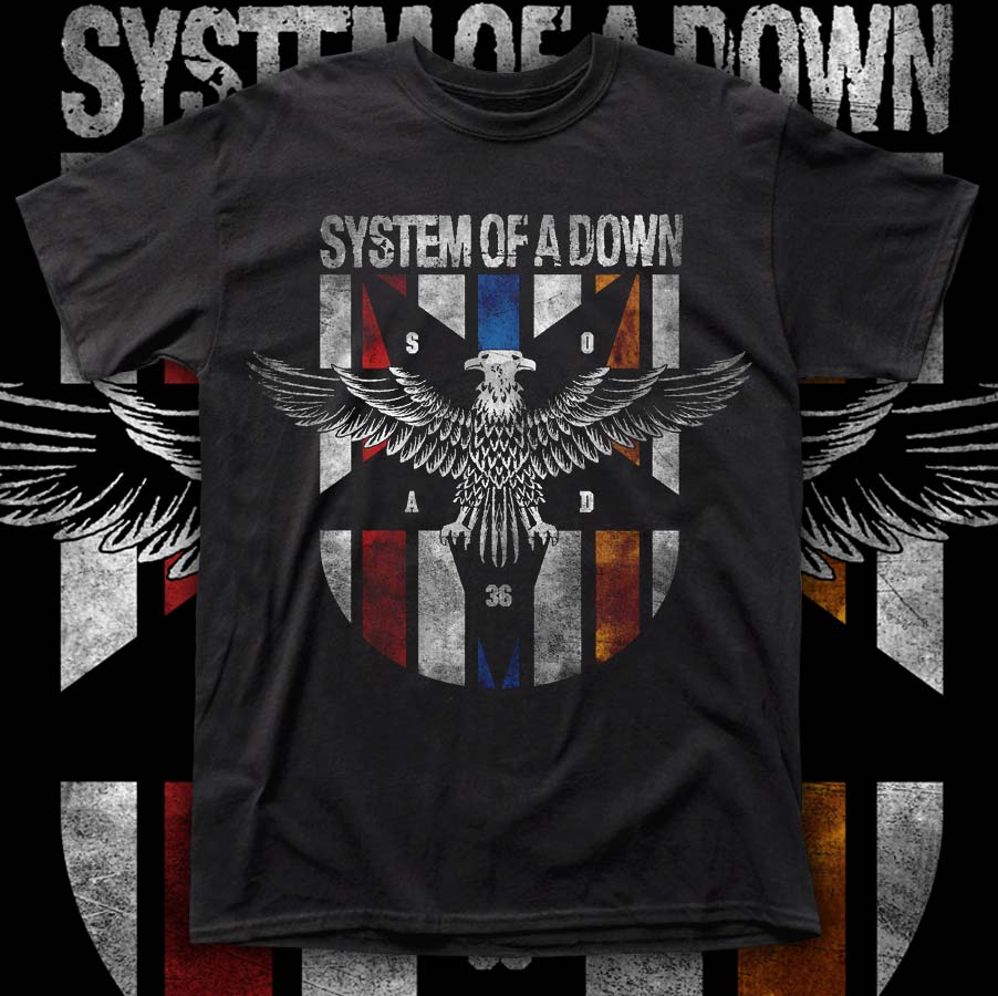 SYSTEM OF A DOWN SOAD "EAGLE SHIELD" POLERA HOMBRE