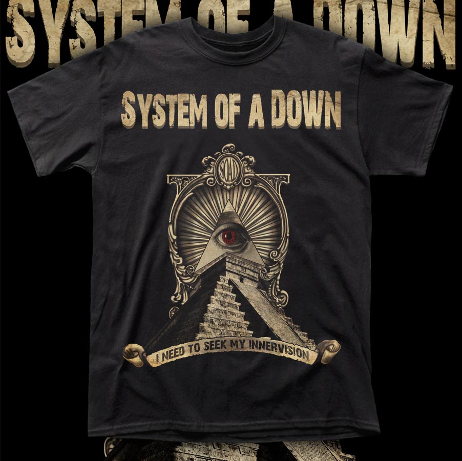 SYSTEM OF A DOWN SOAD "I NEED TO SEEK MY INNERVISION" POLERA HOMBRE f