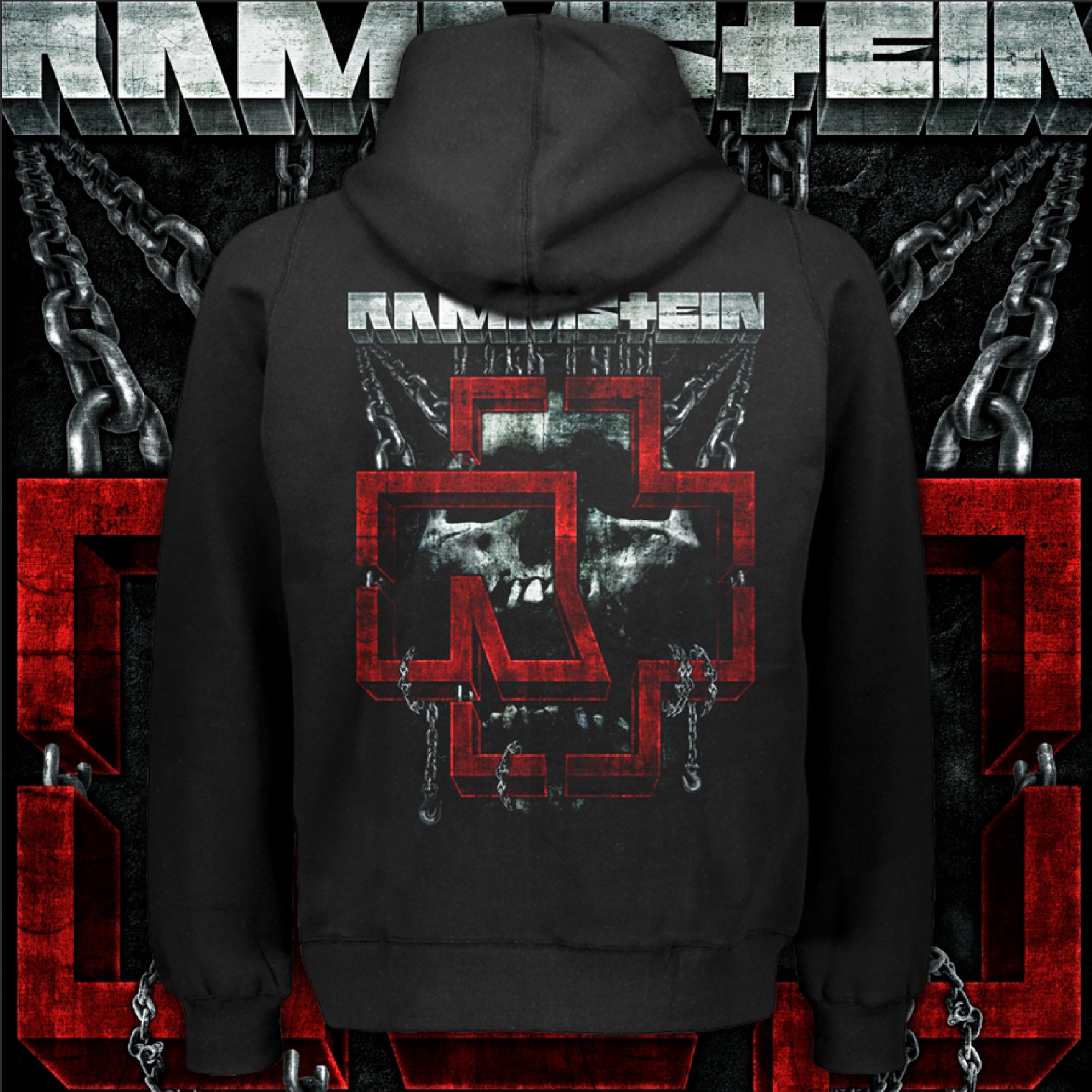 RAMMSTEIN SKULL & CHAINS polerón