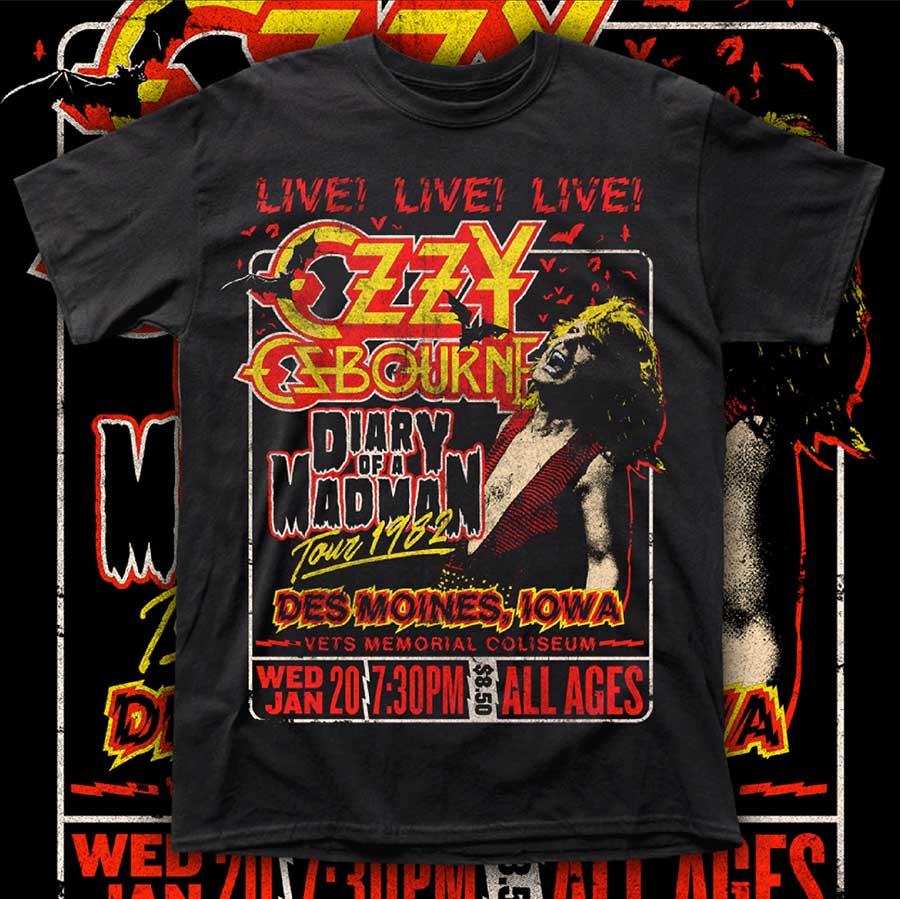OZZY "Diary of a Madman" polera hombre serigrafía