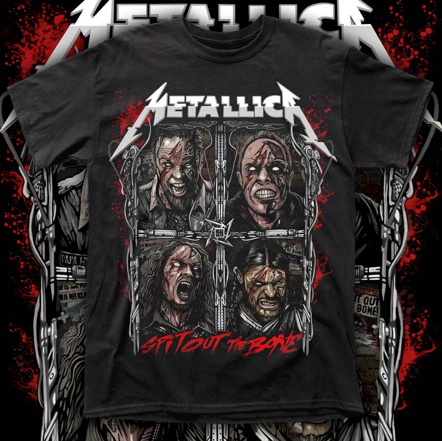 METALLICA "SPIT OUT THE BONE" polera hombre serigrafía