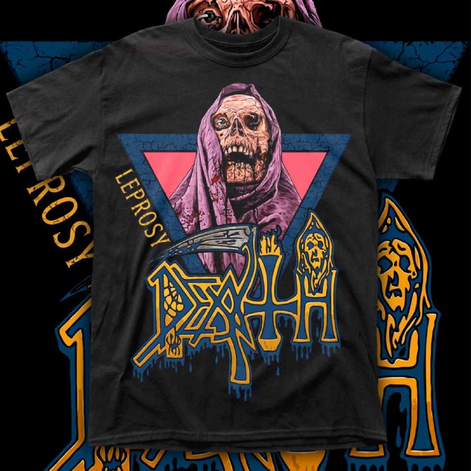 DEATH "LEPROSY 2" POLERA ROCK HOMBRE SERIGRAFÍA f