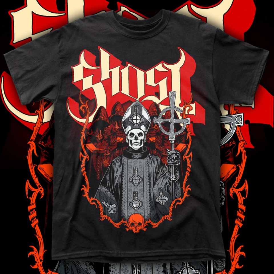 GHOST "POPE AND HIS SUBJECTS" polera hombre serigrafía f