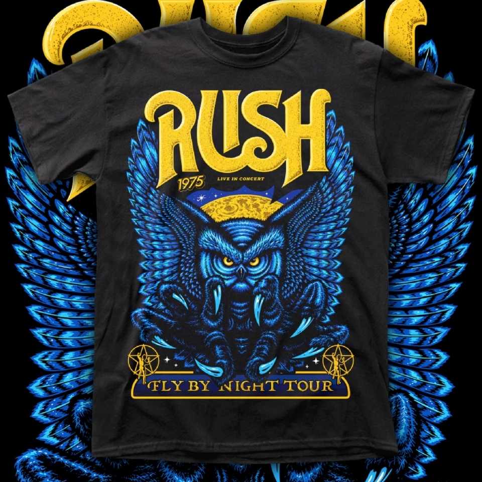 RUSH "FLY BY NIGHT TOUR" polera hombre serigrafía f