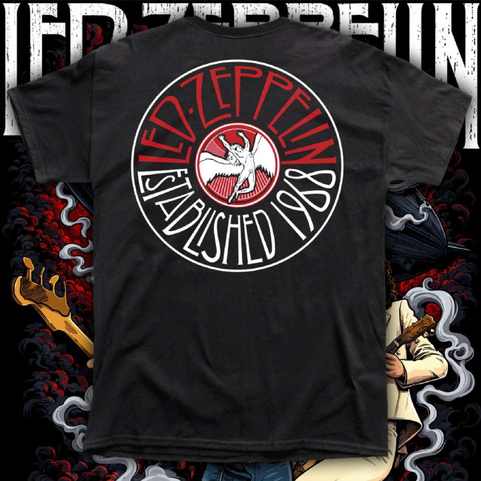 LED ZEPPELIN "ESTABLISHED 1968" POLERA HOMBRE SERIGRAFÍA e