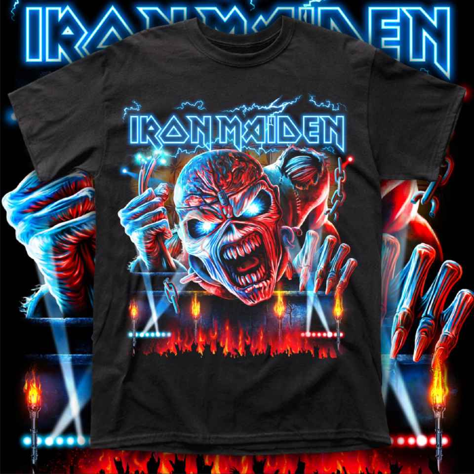IRON MAIDEN "RUN FOR YOUR LIVES 1" POLERA ROCK HOMBRE SERIGRAFÍA