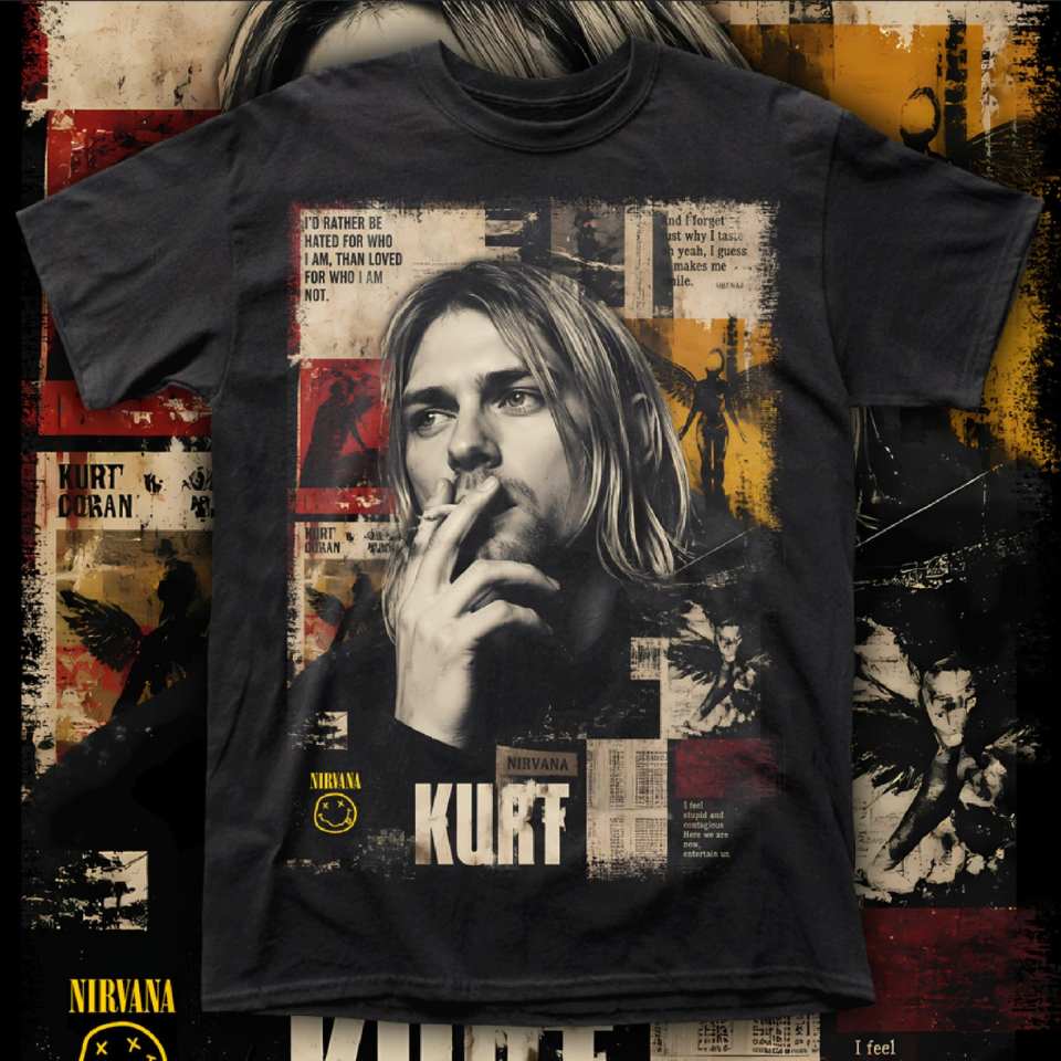 NIRVANA "KURT COBAIN -2" polera hombre serigrafía